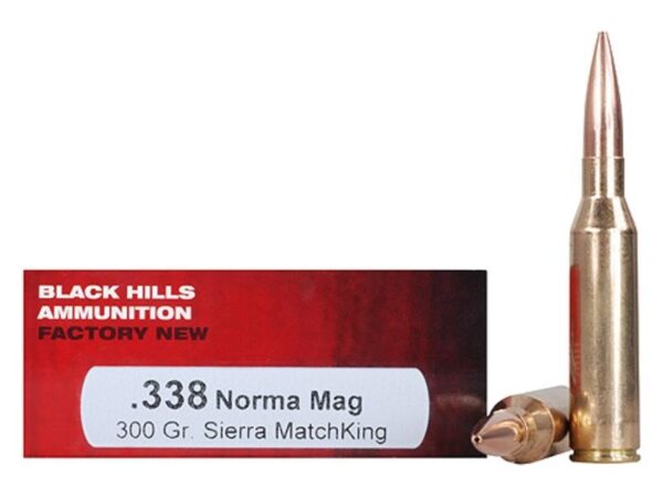 Black Hills .338 Norma Magnum 300 Gr. Sierra MatchKing Hollow Point- Box of 20