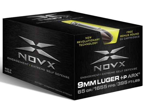 NovX Engagement Extreme Self-Defense 9mm Luger +P 65 Gr. ARX Lead-Free- Box of 26