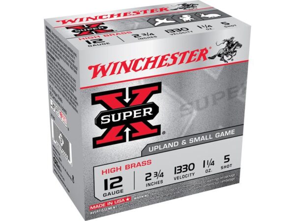Winchester Super-X High Brass 12 Gauge 2-3/4" 1-1/4 oz #5 Shot- Box of 25