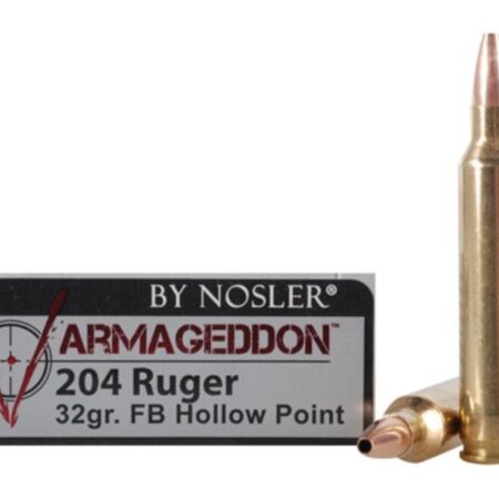 Nosler Varmageddon .204 Ruger 32 Gr. Hollow Point Flat Base- Box of 20