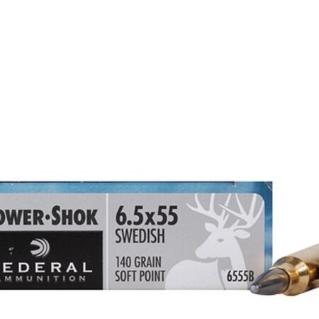 Federal Power-Shok 6.5x55mm Swedish Mauser 140 Gr. Soft Point Moly Coated- Box of 20