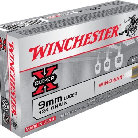 Winchester USA WinClean 9mm Luger 124 Gr. Brass Enclosed Base- Box of 50