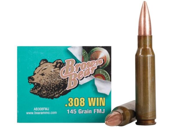 Brown Bear .308 Winchester 145 Gr. FMJ (Bi-Metal)- Box of 20