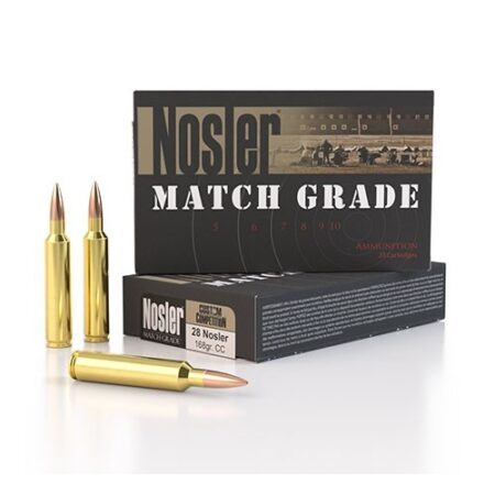 Nosler Match Grade .28 Nosler 168 Gr. Custom Competition Hollow Point Boat Tail- Box of 20