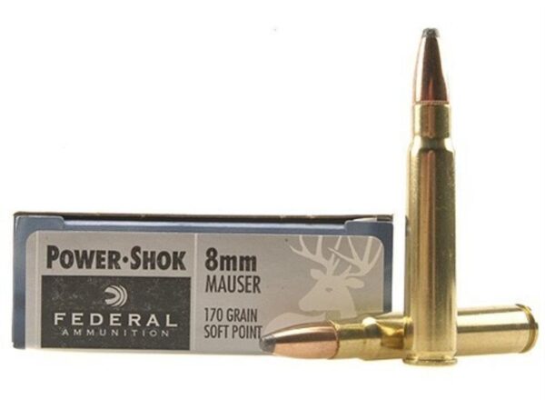 Federal Power-Shok 8x57mm Mauser (8mm Mauser) 170 Gr. Soft Point- Box of 20