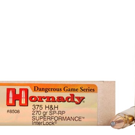 Hornady Dangerous Game SUPERFORMANCE .375 H&H Magnum 270 Gr. Spire Point Recoil Proof- Box of 20