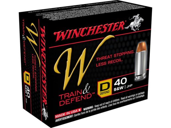 Winchester W Defend Reduced Recoil .40 S&W 180 Gr. Jacketed Hollow Point- Box of 20