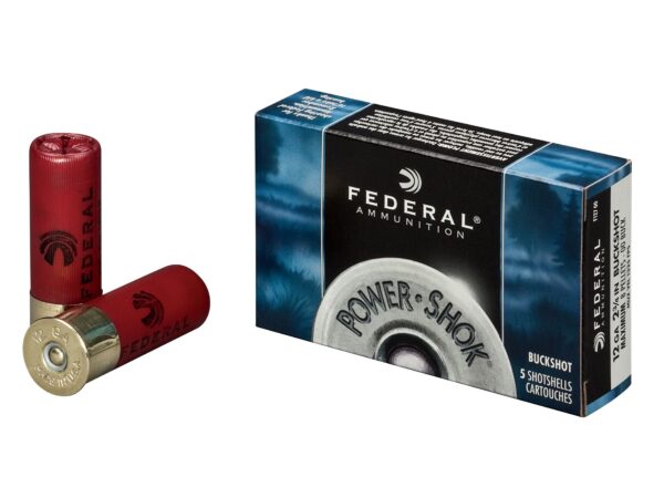 Federal Power-Shok 12 Gauge 2-3/4" Buffered 000 Buckshot 8 Pellets- Box of 5