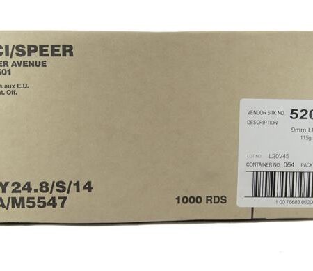 CCI Blazer Brass 9mm Luger 115 Gr. Full Metal Jacket- Case of 1000