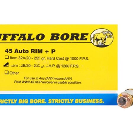 Buffalo Bore .45 Auto Rim +P 200 Gr. Jacketed Hollow Point- Box of 20