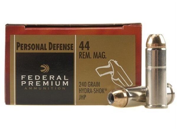 Federal Premium Personal Defense .44 Remington Magnum 240 Gr. Hydra-Shok Jacketed Hollow Point- Box of 20
