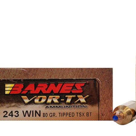 Barnes VOR-TX .243 Winchester 80 Gr. Tipped TSX Bullet Boat Tail- Lead-Free- Box of 20