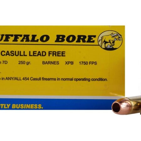 Buffalo Bore .454 Casull 250 Gr. Barnes XPB Solid Copper Hollow Point- Lead-Free- Box of 20