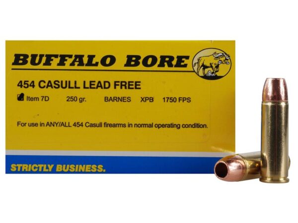 Buffalo Bore .454 Casull 250 Gr. Barnes XPB Solid Copper Hollow Point- Lead-Free- Box of 20