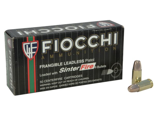 Fiocchi Frangible 9mm Luger 100 Gr. Sinterfire Flat Point- Lead-Free- Box of 50