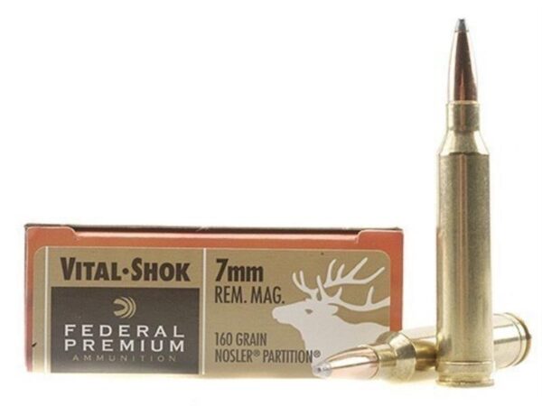Federal Premium Vital-Shok 7mm Remington Magnum 160 Gr. Nosler Partition- Box of 20