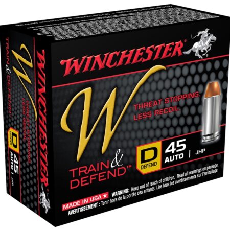 Winchester W Defend Reduced Recoil .45 ACP 230 Gr. Jacketed Hollow Point- Box of 20