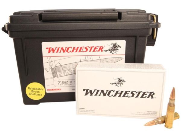 Winchester 7.62x51mm NATO 147 Gr. Full Metal Jacket- Plastic Ammo Can of 120