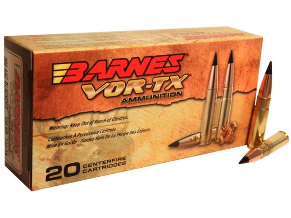 Barnes VOR-TX .300 AAC Blackout 120 Gr. TAC-TX Boat Tail- Box of 20