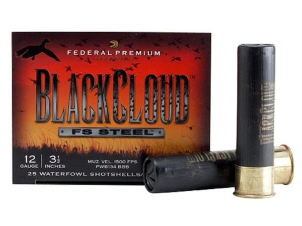 Federal Premium Black Cloud 12 Gauge 3-1/2" 1-1/2 oz BBB Non-Toxic FlightStopper Steel Shot- Box of 25