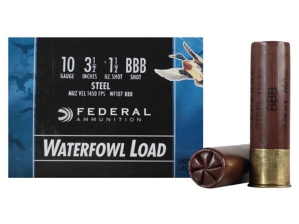 Federal Speed-Shok Waterfowl 10 Gauge 3-1/2" 1-1/2 oz BBB Non-Toxic Steel Shot- Box of 25