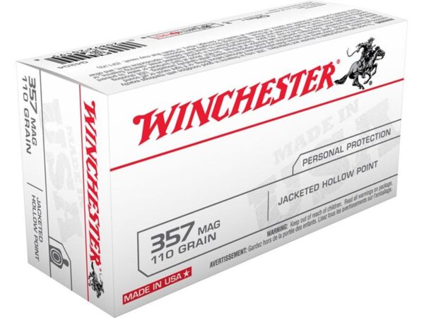 Winchester USA .357 Magnum 110 Gr. JHP- Box of 50