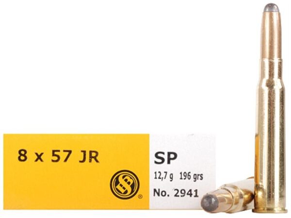 Sellier & Bellot 8mm Rimmed Mauser (8x57mm JR) 196 Gr. Semi-Jacketed Soft Point- Box of 20