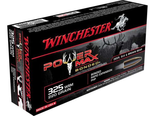 Winchester Power Max Bonded .325 Winchester Short Magnum (WSM) 220 Gr. Protected Hollow Point- Box of 20