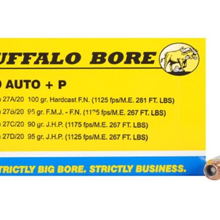 Buffalo Bore .380 ACP +P 90 Gr. Jacketed Hollow Point- Box of 20