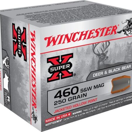 Winchester Super-X .460 S&W Magnum 250 Gr. Jacketed Hollow Point Reduced Recoil- Box of 20