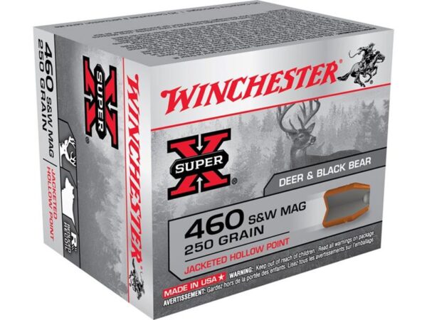 Winchester Super-X .460 S&W Magnum 250 Gr. Jacketed Hollow Point Reduced Recoil- Box of 20