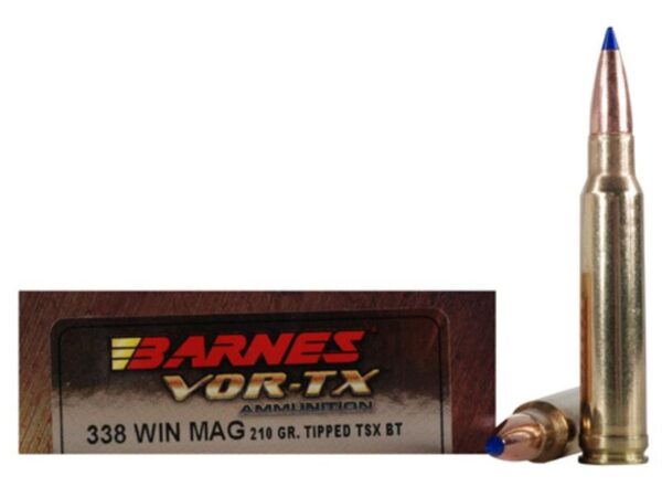 Barnes VOR-TX .338 Winchester Magnum 210 Gr. Tipped TSX Bullet Boat Tail- Lead-Free- Box of 20