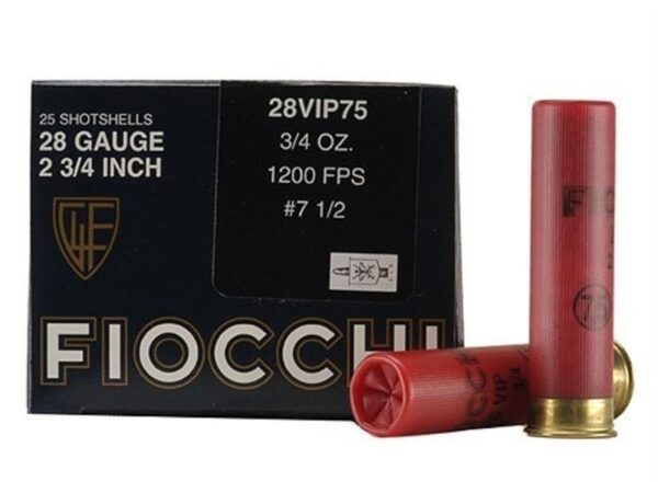 Fiocchi Exacta Target 28 Gauge 2-3/4" 3/4 oz #7-1/2 Shot- Box of 25