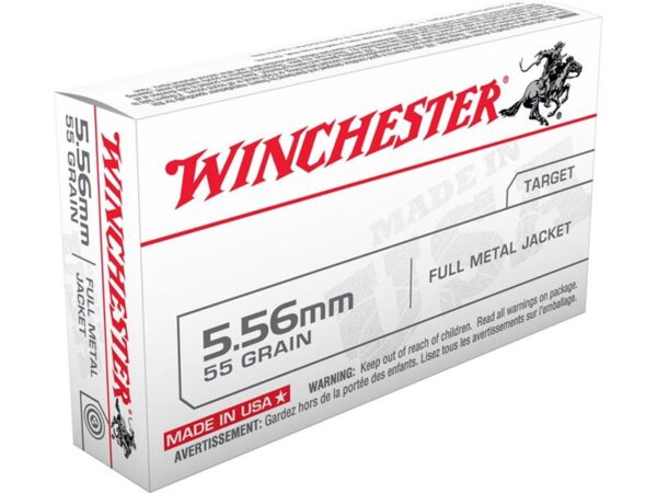 Winchester USA 5.56x45mm NATO 55 Gr. Full Metal Jacket- Box of 20