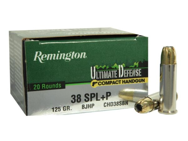 Remington Compact Handgun Defense .38 Special +P 125 Gr. Brass Jacketed Hollow Point- Box of 20