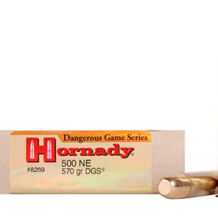 Hornady Dangerous Game .500 Nitro Express 3" 570 Gr. DGS Round Nose Solid- Box of 20
