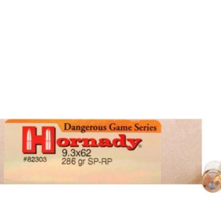 Hornady Custom 9.3x62mm Mauser 286 Gr. Spire Point Recoil Proof- Box of 20