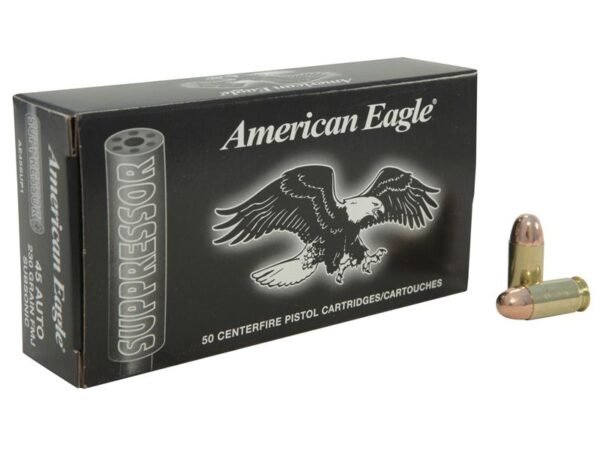 Federal American Eagle Suppressor .45 ACP 230 Gr. Full Metal Jacket Subsonic- Box of 50