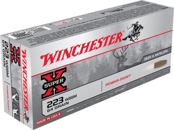 Winchester Super-X .223 Winchester Super Short Magnum (WSSM) 64 Gr. Power-Point- Box of 20