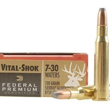 Federal Premium Vital-Shok 7-30 Waters 120 Gr. Sierra GameKing Boat Tail Soft Point Flat Nose- Box of 20