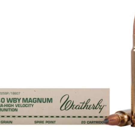 Weatherby .340 Weatherby Magnum 225 Gr. Hornady Spire Point- Box of 20