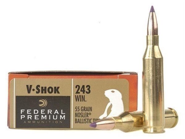 Federal Premium V-Shok .243 Winchester 55 Gr. Nosler Ballistic Tip- Box of 20