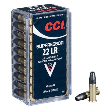 CCI Suppressor .22 Long Rifle 45 Gr. Subsonic Lead Hollow Point-Box of 50