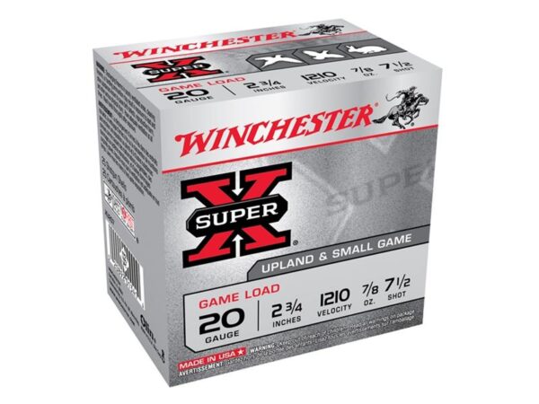 Winchester Super-X Game Load 20 Gauge 2-3/4" 7/8 oz #7-1/2 Shot- Box of 25