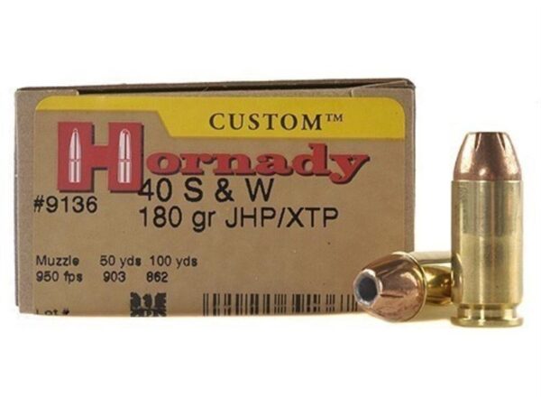 Hornady Custom .40 S&W 180 Gr. XTP Jacketed Hollow Point- Box of 20