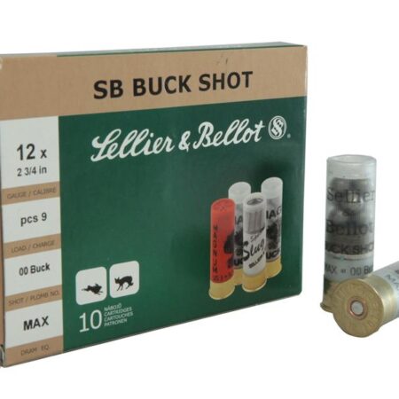 Sellier & Bellot 12 Gauge 2-3/4" 00 Buckshot 9 Pellets- Box of 10