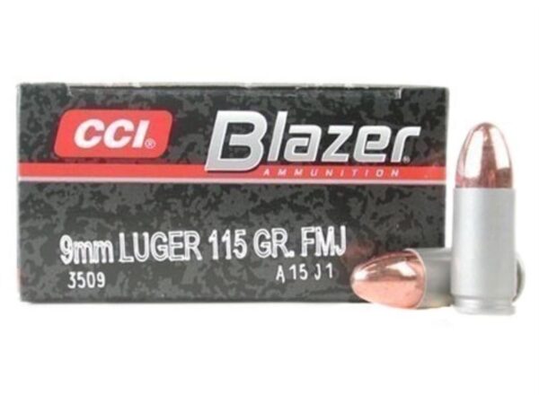 CCI Blazer Aluminum Case 9mm Luger 115 Gr. FMJ- Box of 50