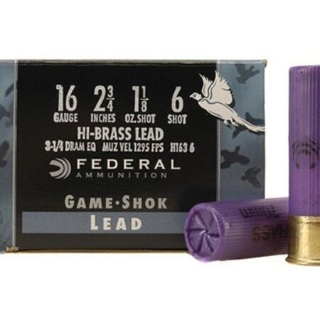 Federal Game-Shok Hi-Brass 16 Gauge 2-3/4" 1-1/8 oz #6 Shot- Box of 25