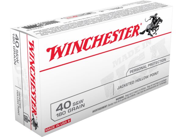 Winchester USA .40 S&W 180 Gr. Jacketed Hollow Point- Box of 50