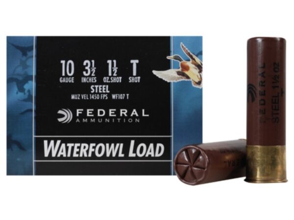 Federal Speed-Shok Waterfowl 10 Gauge 3-1/2" 1-1/2 oz T Non-Toxic Steel Shot- Box of 25
